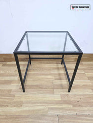 Small Glass Coffee Table With Black Metal Frame