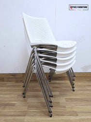 White Strike Stackable Plastic Chair by Paolo Scagnellato