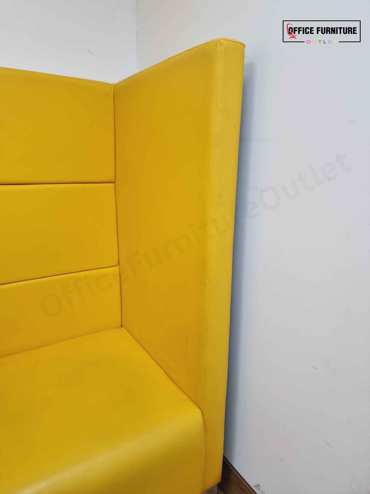 Bright Yellow Faux Leather Seating Booth – Set of 2
