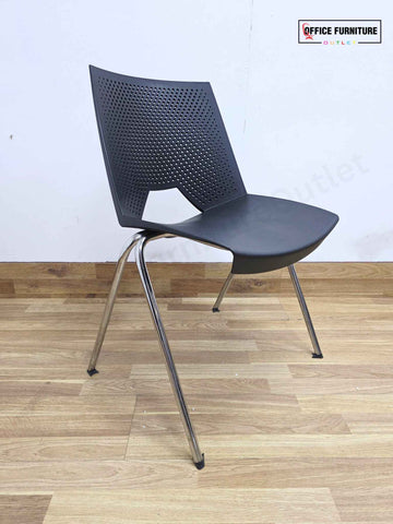 Black Strike Stackable Plastic Chair by Paolo Scagnellato