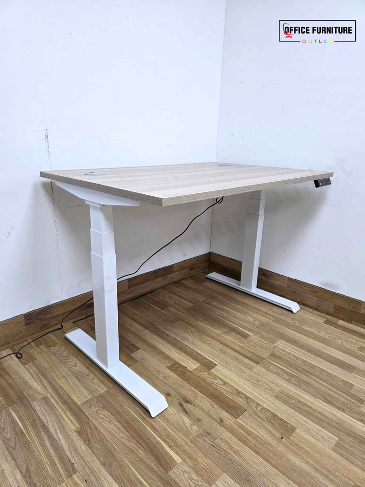 Electric Height Adjustable Desk 120x80cm – Light Grey Oak