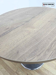 Antique Wood Round Meeting Table – 80cm (RT09)