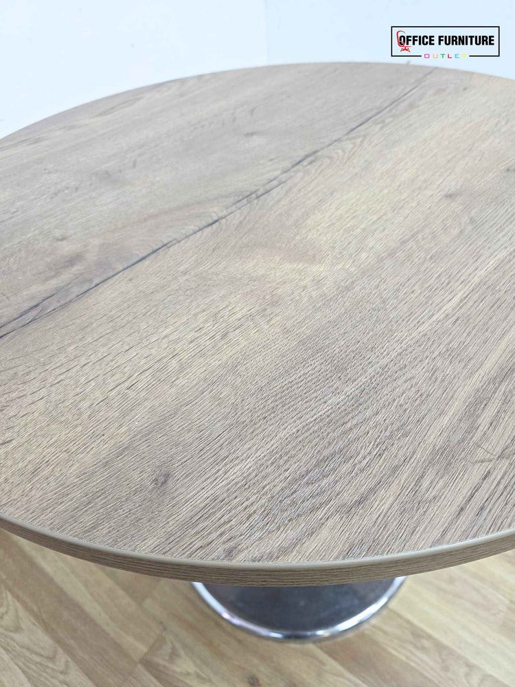 Antique Wood Round Meeting Table – 80cm (RT09)