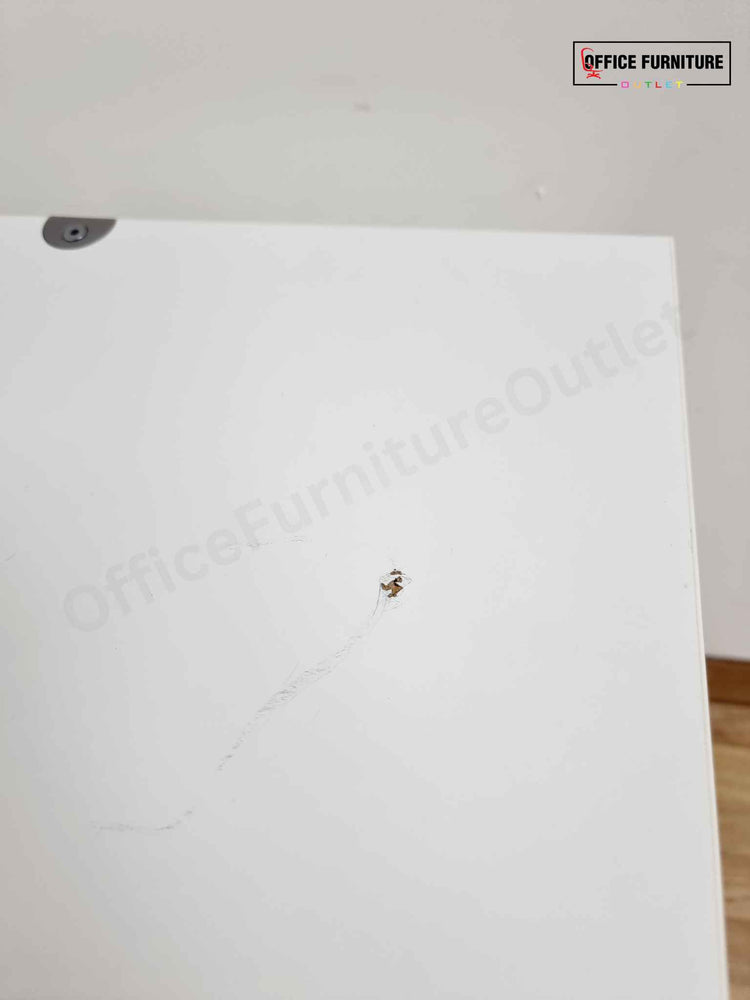 White Low-Level Double Door Storage Cabinet