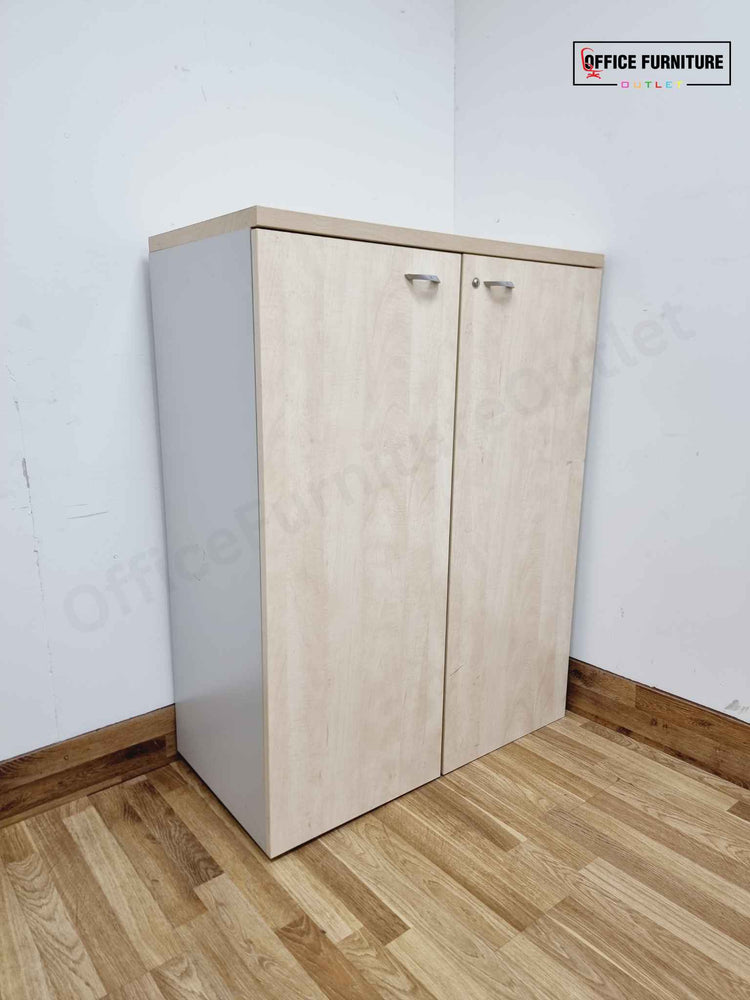 Maple Double Door Storage Cabinet - 2 Shelf