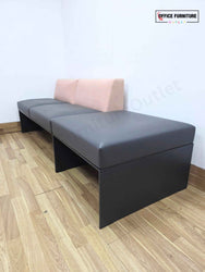 Brunner Designer 2 Seater Sofa & Pod Ottoman - Salmon Pink