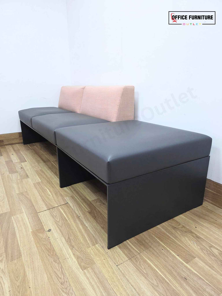 Brunner Designer 2 Seater Sofa & Pod Ottoman - Salmon Pink