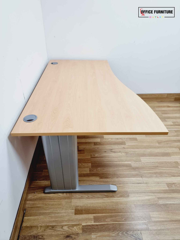 Brand New Beech Wave Desk (160cm X 100cm/80cm)