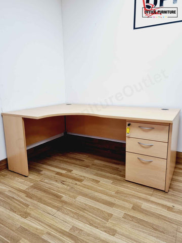 Light Beech Corner Office Desk (180cm x 120cm)