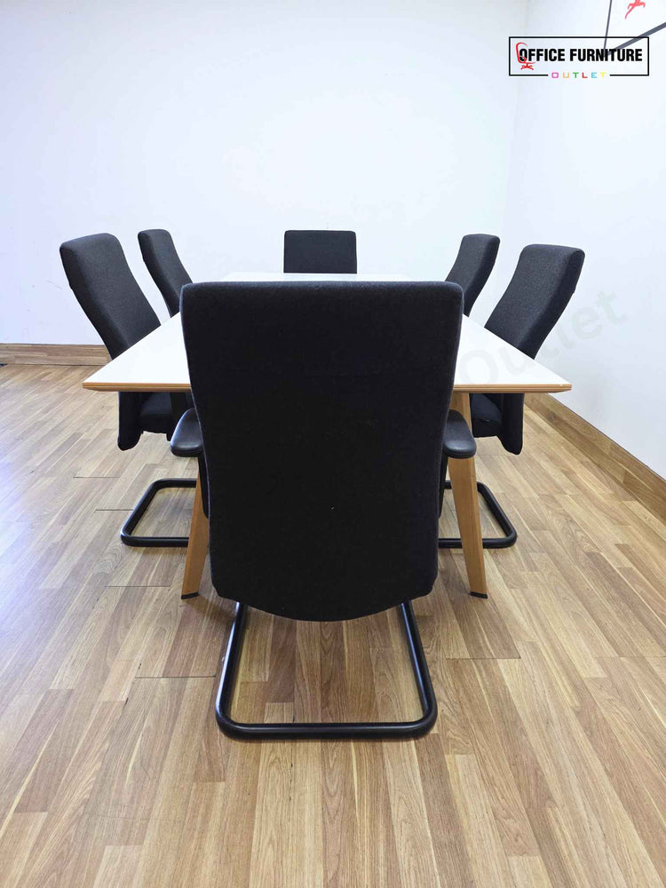 Steelcase Boardroom Table with Six Pledge Chairs