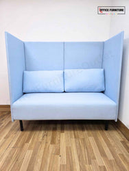 Modern High-Back Privacy Sofa – Light Blue