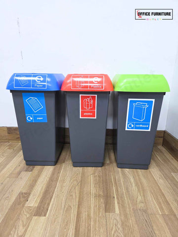 Set of 3 Office Waste Bins – 47L Each