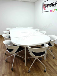 IKEA Bekant Meeting Table + 10 Kicca by Kastel Office Chairs – Complete Set