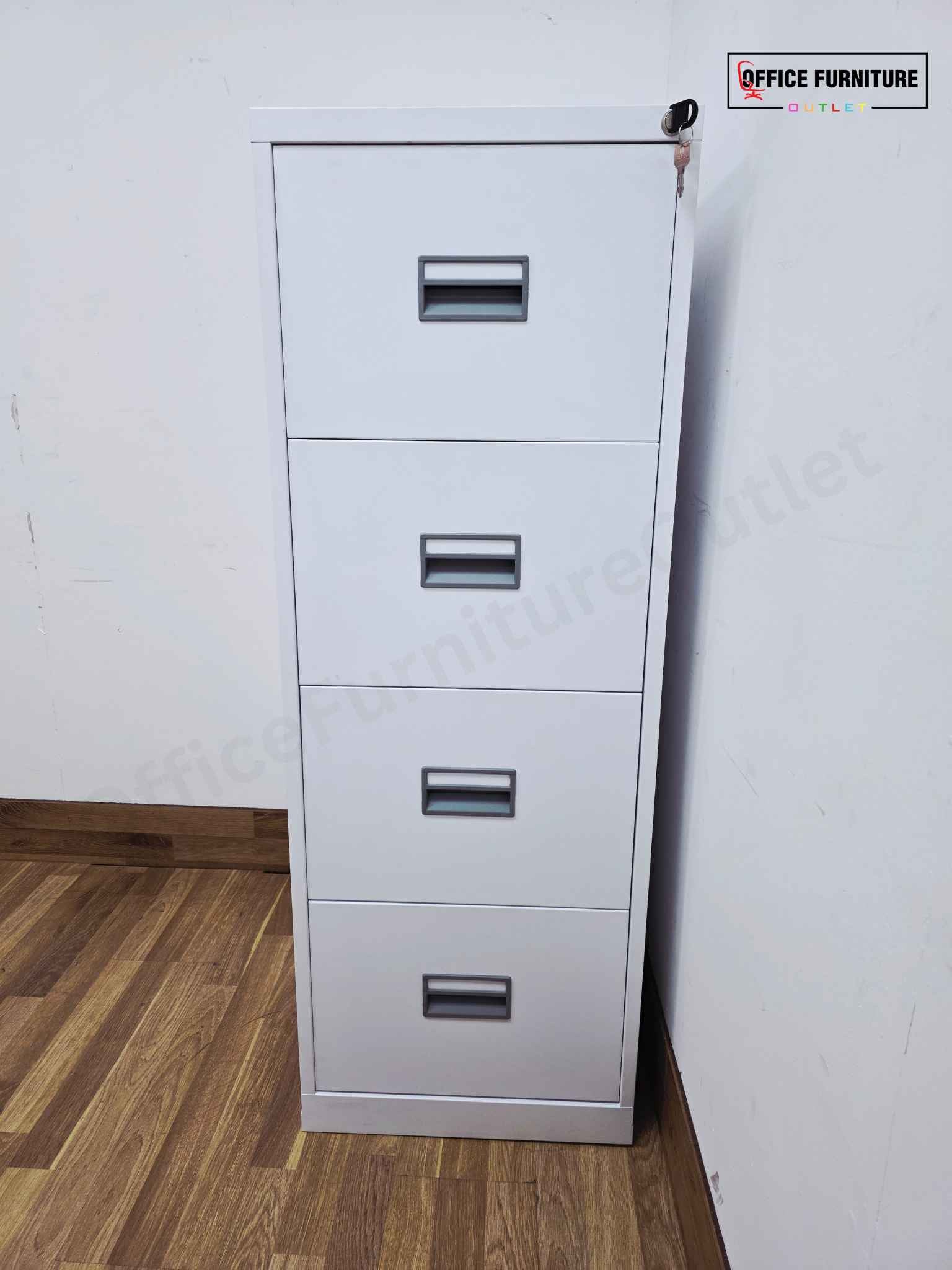 White 4 Drawer Metal Filing Cabinet (ST28)