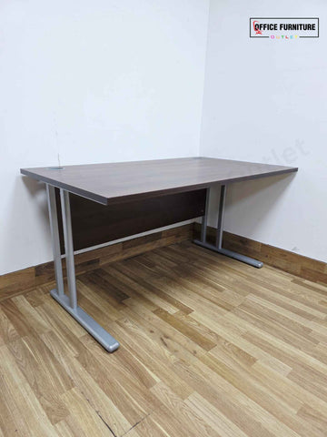 Walnut Straight Office Desk (140cm x 80cm)