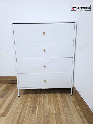 Sleek White Metal Chest of Drawers (ST54)