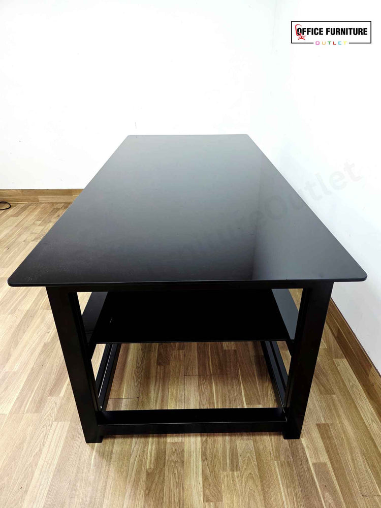 Modern Black Glass Side Table