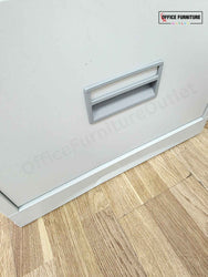 Two Drawer Grey Metal Filing Cabinet (Grade B) (ST38)