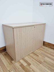 Brand New Low Double Door Storage Cabinet - Sand Zebrano