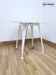 White Round Meeting Table with Integrated Power Port (RT01)