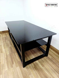 Modern Black Glass Side Table