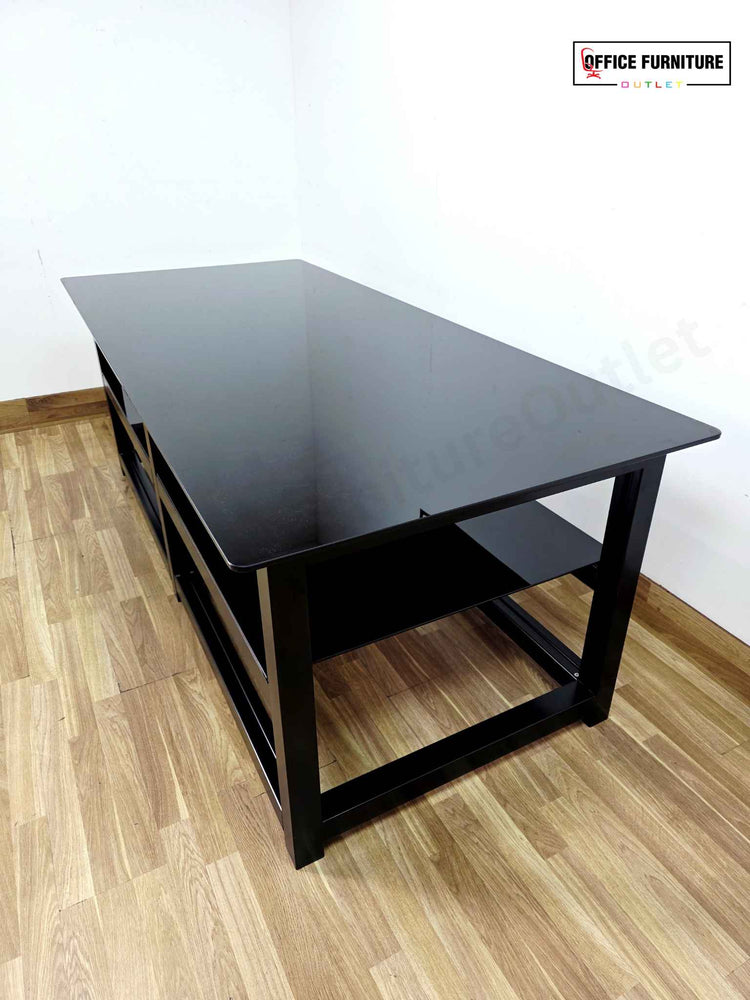 Modern Black Glass Side Table