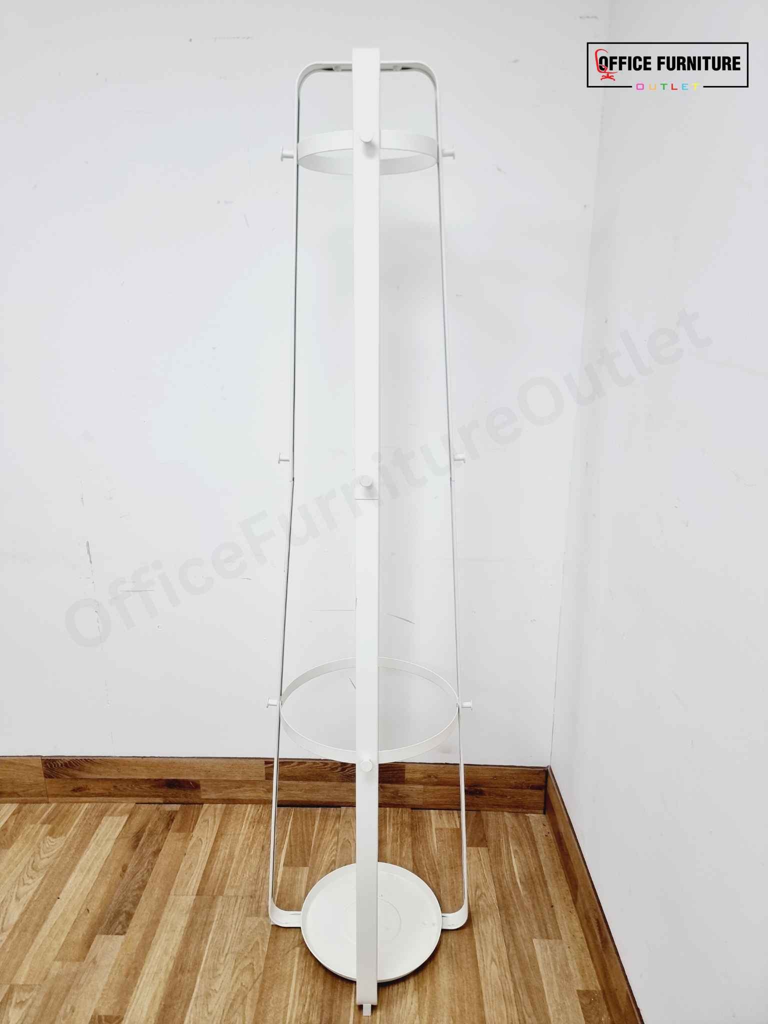 White Metal Coat & Umbrella Stand Rack