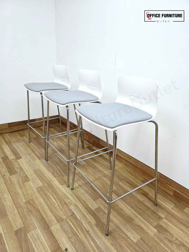 Allermuir White & Grey Bar Stool - Set of 3