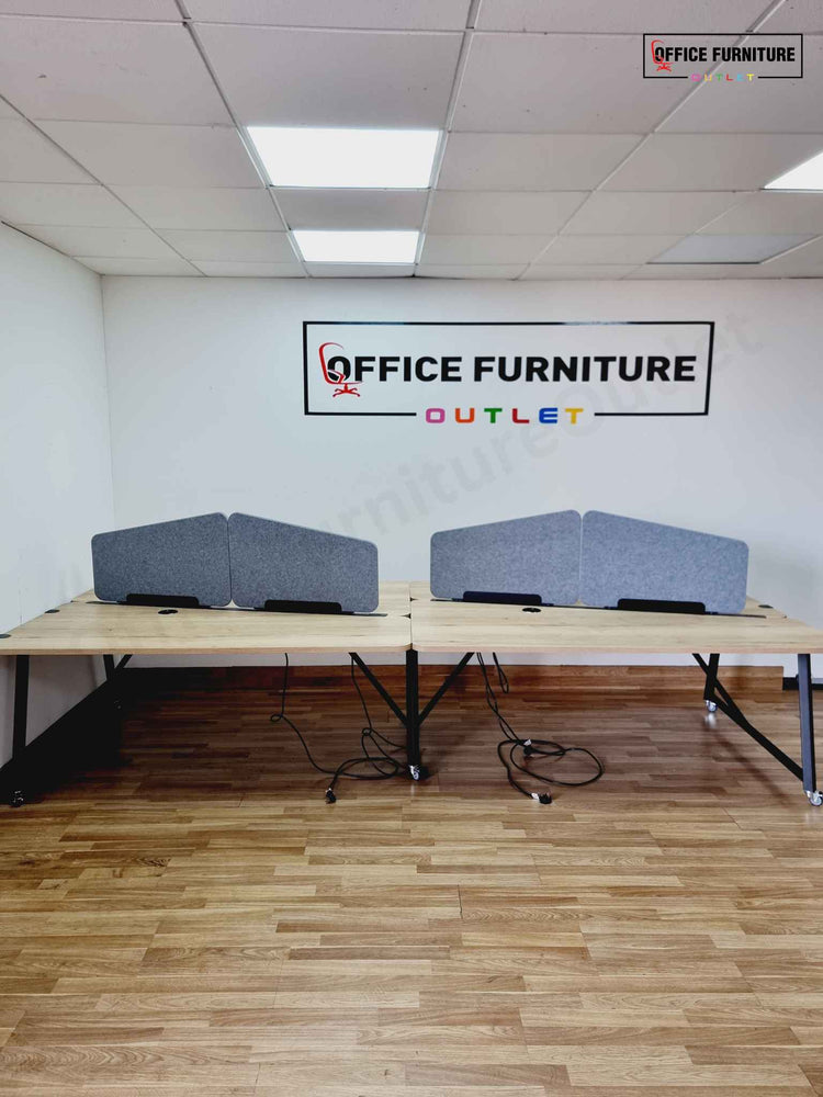 Four Person Frovi Bench Desk Workstation