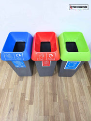Set of 3 Office Waste Bins – 47L Each