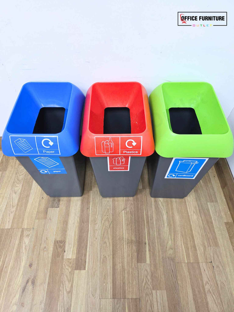Set of 3 Office Waste Bins – 47L Each