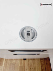 2-Drawer White Mobile Filing Cabinet with Combination Lock