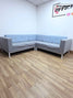 Contemporary Corner Sofa Suite – Light Grey & Blue