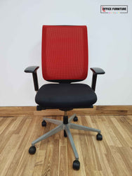 Steelcase Reply Air Swivel Chair - Red Mesh Back