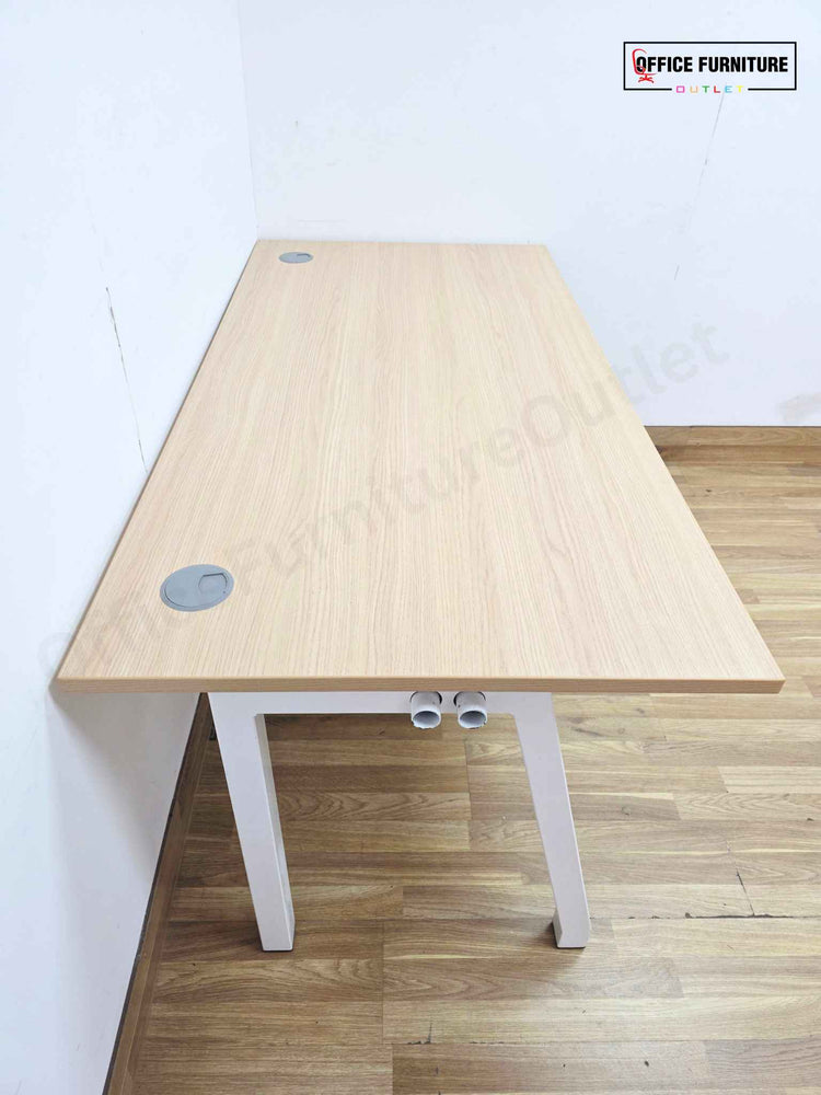 Light Oak Office Desk & Pedestal (160cm x 80cm)