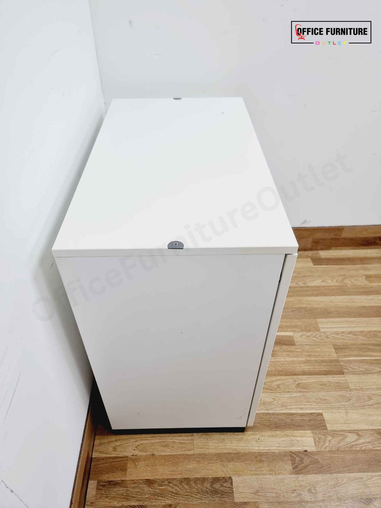 White Low-Level Double Door Storage Cabinet