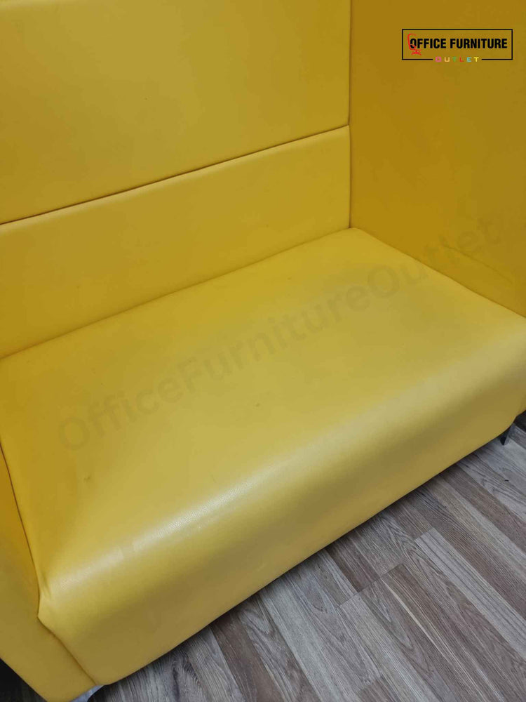 Bright Yellow Faux Leather Seating Booth – Set of 2