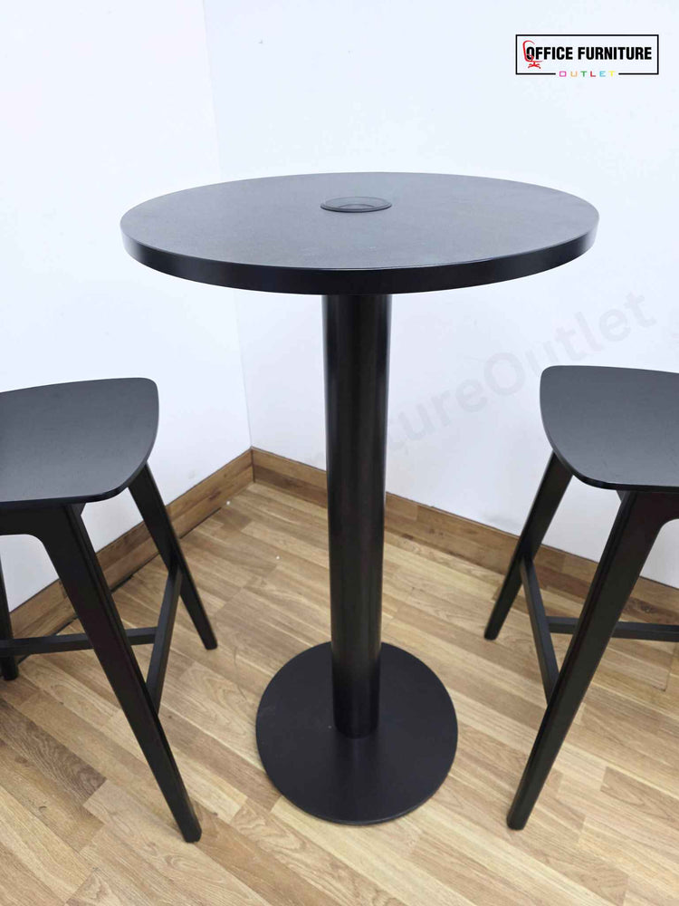 Frovi Scandi Bar Stools with Tall Black Round Table