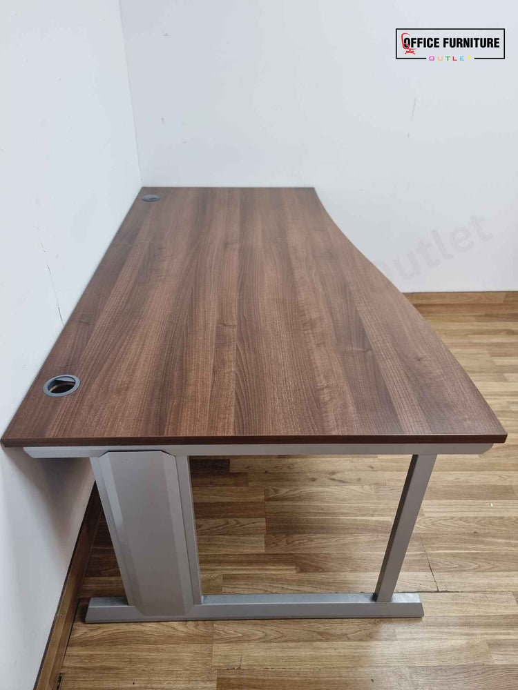 Walnut Wave Desk with Pedestal (160cm x 80/100cm)