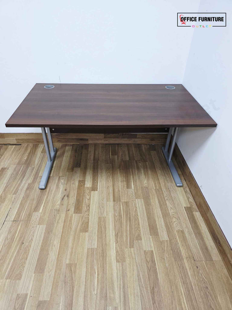 Walnut Straight Office Desk (140cm x 80cm)