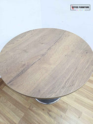 Antique Wood Round Meeting Table – 80cm (RT09)