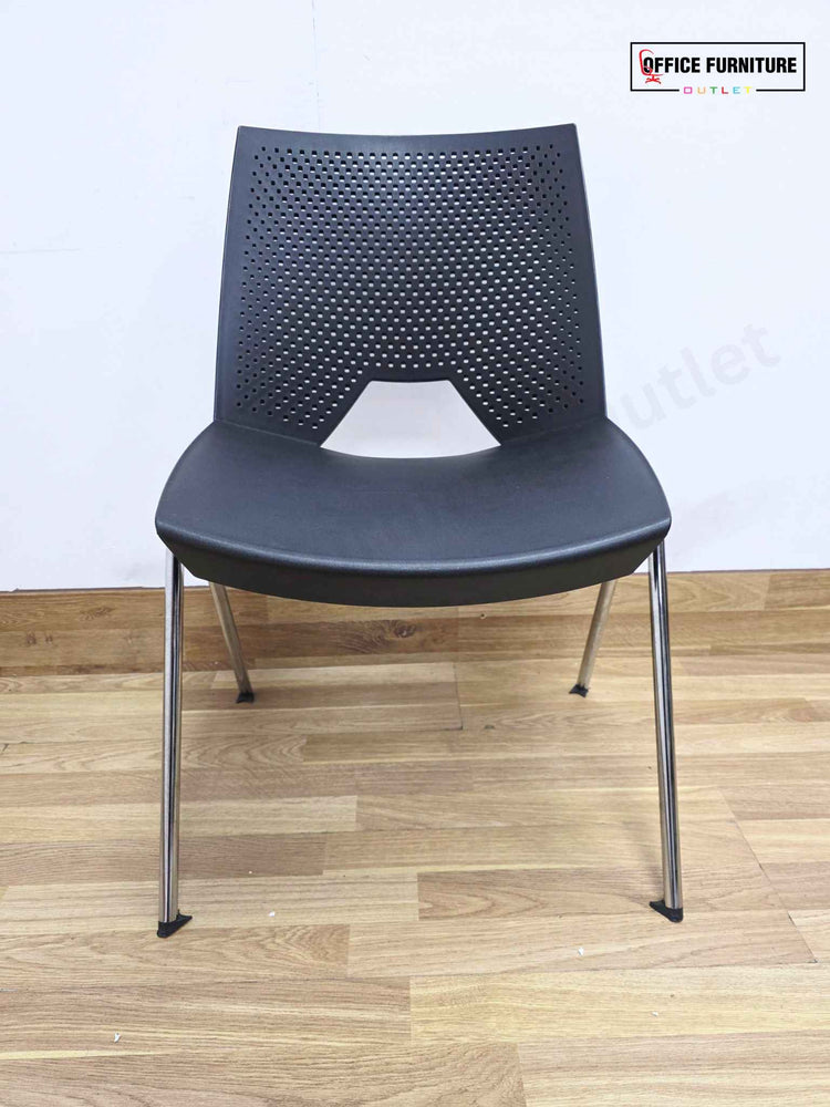 Black Strike Stackable Plastic Chair by Paolo Scagnellato