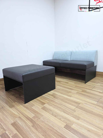 Brunner Designer 2 Seater Sofa & Pod Ottoman - Light Blue