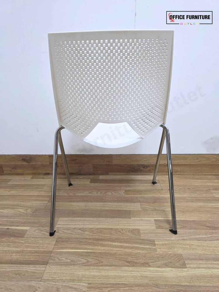 White Strike Stackable Plastic Chair by Paolo Scagnellato