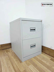 Two Drawer Grey Metal Filing Cabinet (ST40)