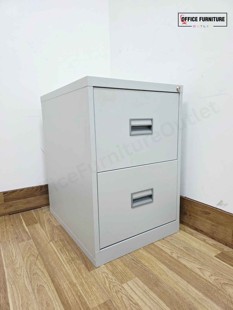 Two Drawer Grey Metal Filing Cabinet (ST40)