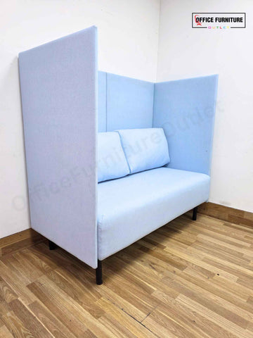 Modern High-Back Privacy Sofa – Light Blue