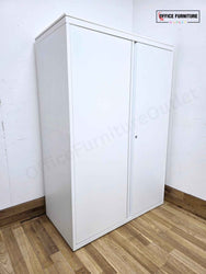 White Metal Mid-Height Office Storage Cabinet (ST65)