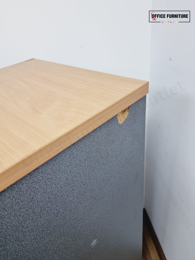 Four Drawer Filing Cabinet - Beech/Grey