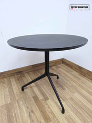 Black Round Canteen Table – Black Framework (RT04)